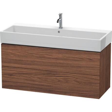 Duravit L-Cube 47" x 21" x 18" Walnut Dark Two Drawer Wall-Mount Vanity Unit (LC627902121)