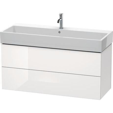 Duravit L-Cube 47" x 21" x 18" White Two Drawer Wall-Mount Vanity Unit (LC627902222)