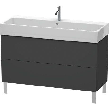 Duravit L-Cube 47" x 23" x 18" Graphite Two Drawer Floorstanding Vanity Unit (LC677904949)