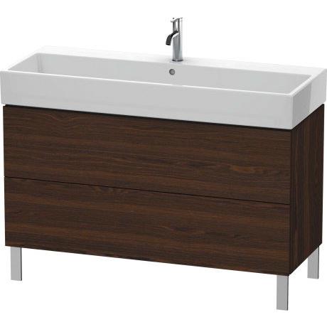 Duravit L-Cube 47" x 23" x 18" Walnut Brushed Two Drawer Floorstanding Vanity Unit (LC677906969)