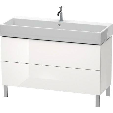 Duravit L-Cube 47" x 23" x 18" White Two Drawer Floorstanding Vanity Unit (LC677902222)