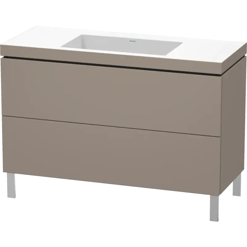 Duravit L-Cube 47" x 27" x 19" Basalt Two Drawer C-Bonded Floorstanding Vanity Kit (LC6939N4343)