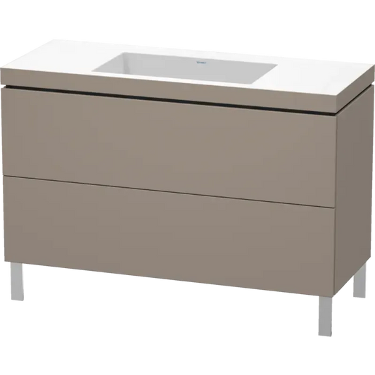 Duravit L-Cube 47" x 27" x 19" Basalt Two Drawer C-Bonded Floorstanding Vanity Kit (LC6939N4343)