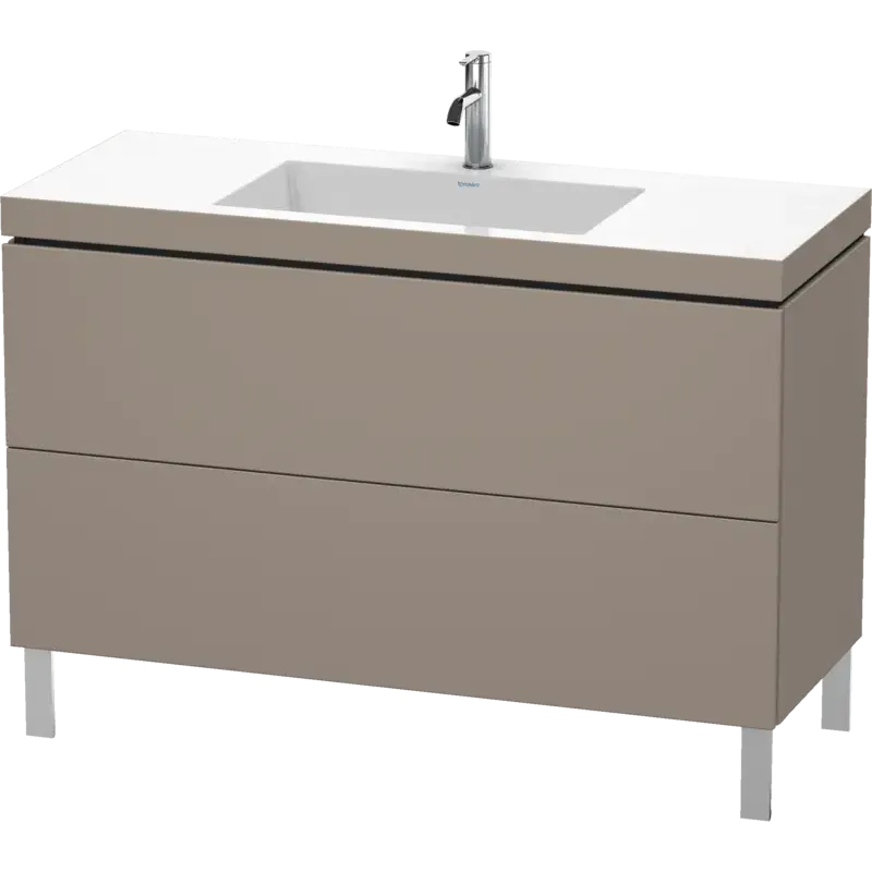 Duravit L-Cube 47" x 27" x 19" Basalt Two Drawer C-Bonded Floorstanding Vanity Kit (LC6939O4343)