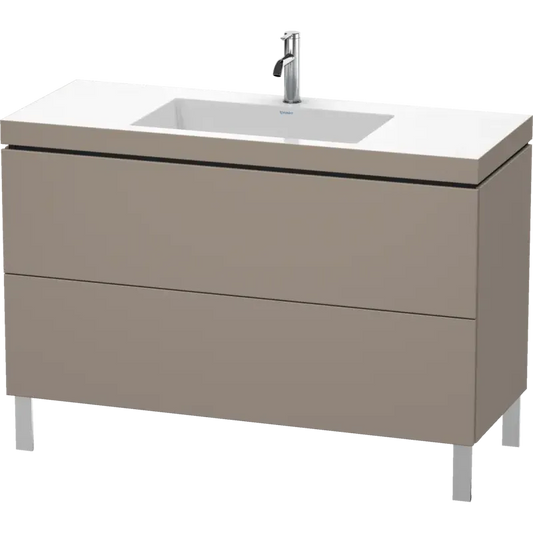 Duravit L-Cube 47" x 27" x 19" Basalt Two Drawer C-Bonded Floorstanding Vanity Kit (LC6939O4343)