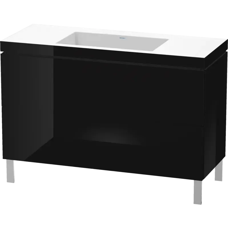 Duravit L-Cube 47" x 27" x 19" Black Two Drawer C-Bonded Floorstanding Vanity Kit (LC6939N4040)