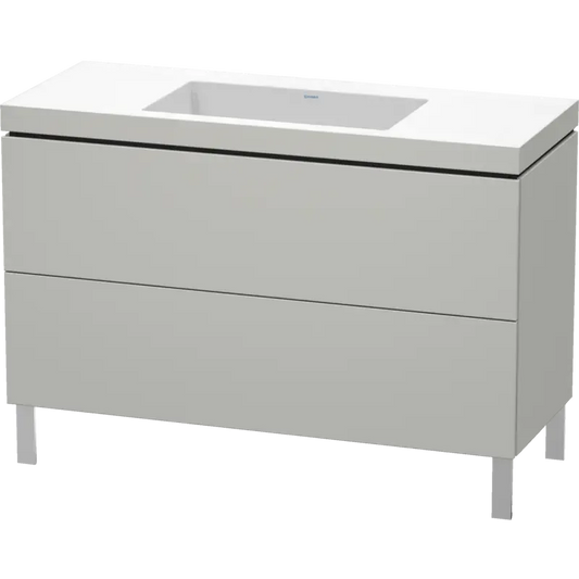 Duravit L-Cube 47" x 27" x 19" Concrete Gray Two Drawer C-Bonded Floorstanding Vanity Kit (LC6939N0707)