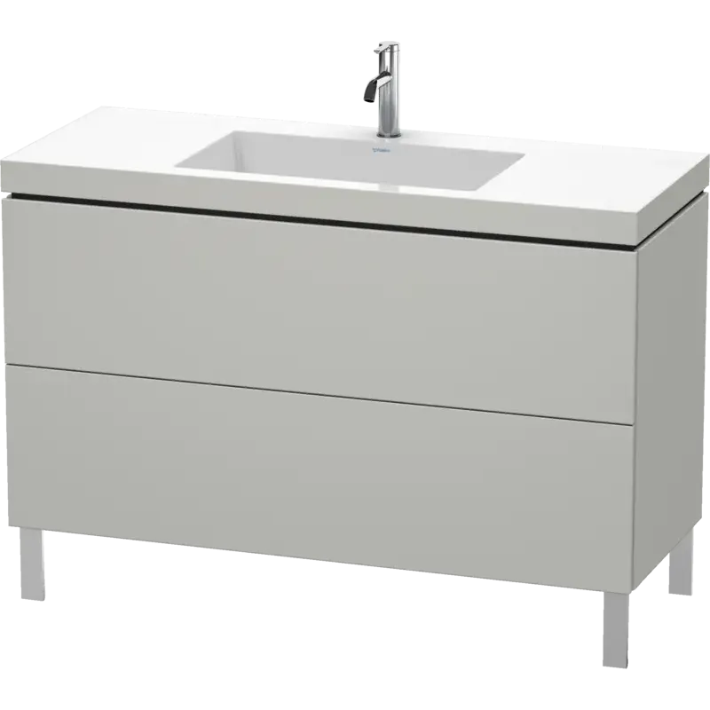 Duravit L-Cube 47" x 27" x 19" Concrete Gray Two Drawer C-Bonded Floorstanding Vanity Kit (LC6939O0707)