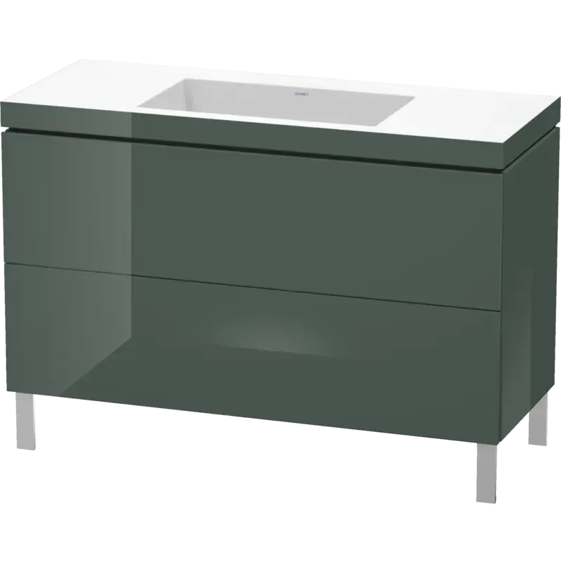 Duravit L-Cube 47" x 27" x 19" Dolomite Gray Two Drawer C-Bonded Floorstanding Vanity Kit (LC6939N3838)