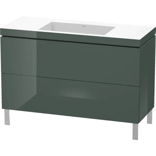 Duravit L-Cube 47" x 27" x 19" Dolomite Gray Two Drawer C-Bonded Floorstanding Vanity Kit (LC6939N3838)