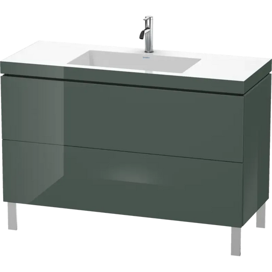 Duravit L-Cube 47" x 27" x 19" Dolomite Gray Two Drawer C-Bonded Floorstanding Vanity Kit (LC6939O3838)