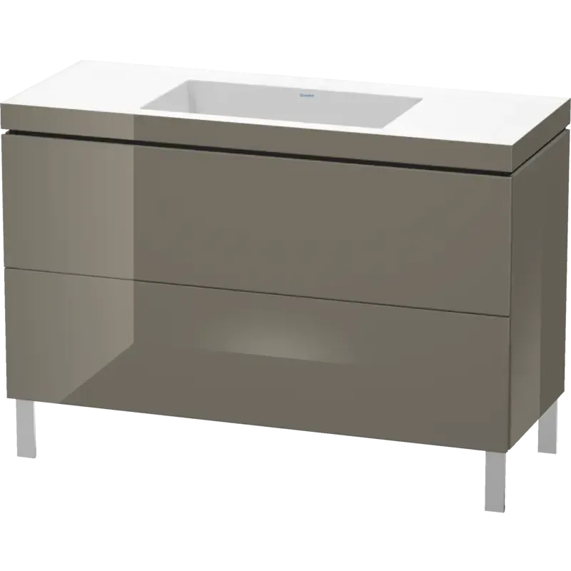 Duravit L-Cube 47" x 27" x 19" Flannel Gray Two Drawer C-Bonded Floorstanding Vanity Kit (LC6939N8989)