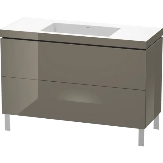 Duravit L-Cube 47" x 27" x 19" Flannel Gray Two Drawer C-Bonded Floorstanding Vanity Kit (LC6939N8989)