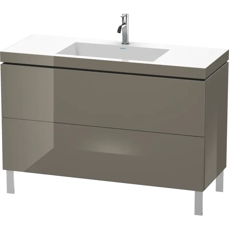 Duravit L-Cube 47" x 27" x 19" Flannel Gray Two Drawer C-Bonded Floorstanding Vanity Kit (LC6939O8989)