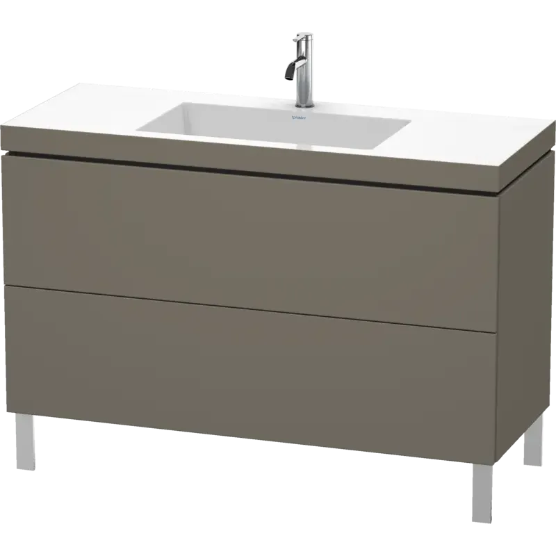 Duravit L-Cube 47" x 27" x 19" Flannel Gray Two Drawer C-Bonded Floorstanding Vanity Kit (LC6939O9090)
