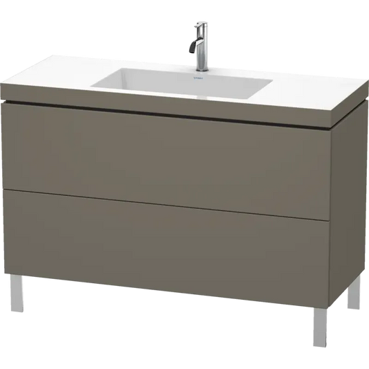 Duravit L-Cube 47" x 27" x 19" Flannel Gray Two Drawer C-Bonded Floorstanding Vanity Kit (LC6939O9090)