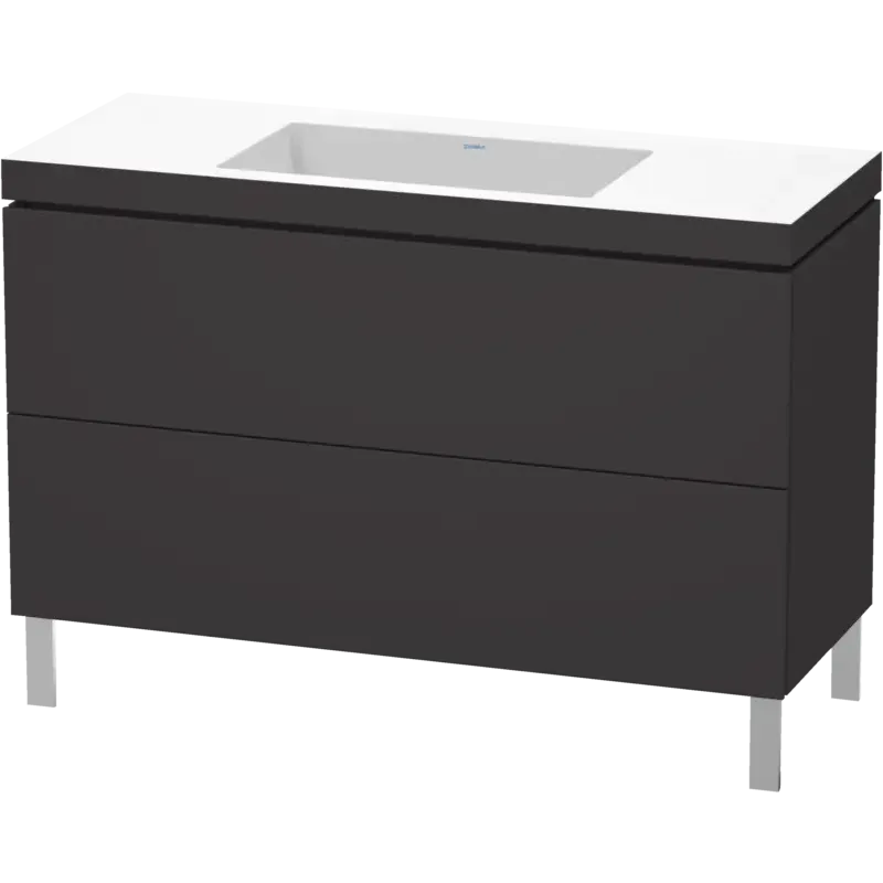 Duravit L-Cube 47" x 27" x 19" Graphite Two Drawer C-Bonded Floorstanding Vanity Kit (LC6939N8080)