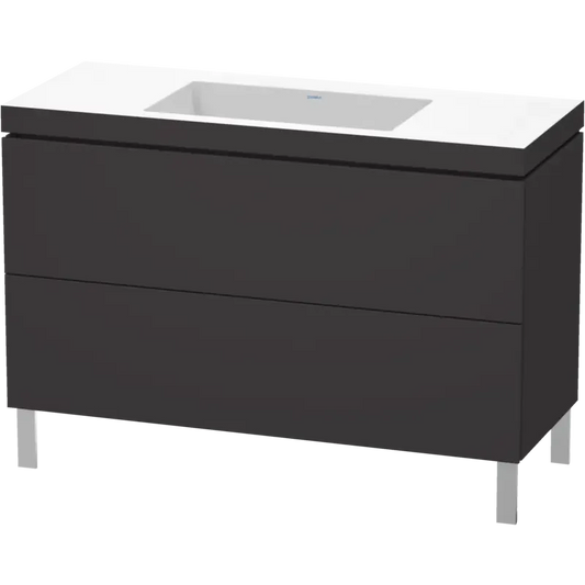 Duravit L-Cube 47" x 27" x 19" Graphite Two Drawer C-Bonded Floorstanding Vanity Kit (LC6939N8080)