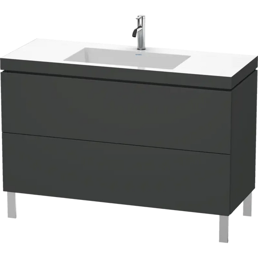 Duravit L-Cube 47" x 27" x 19" Graphite Two Drawer C-Bonded Floorstanding Vanity Kit (LC6939O4949)