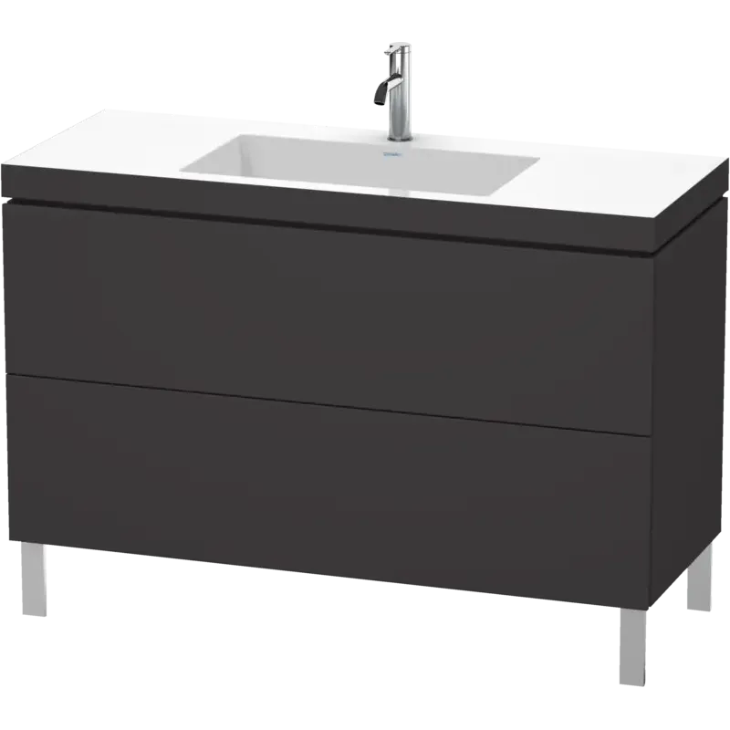 Duravit L-Cube 47" x 27" x 19" Graphite Two Drawer C-Bonded Floorstanding Vanity Kit (LC6939O8080)