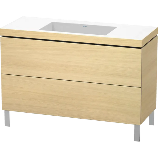 Duravit L-Cube 47" x 27" x 19" Mediterranean Oak Two Drawer C-Bonded Floorstanding Vanity Kit (LC6939N7171)
