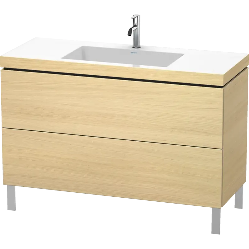 Duravit L-Cube 47" x 27" x 19" Mediterranean Oak Two Drawer C-Bonded Floorstanding Vanity Kit (LC6939O7171)