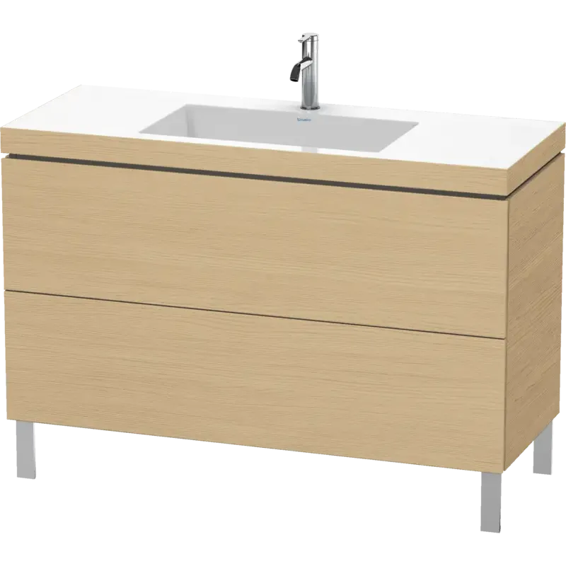Duravit L-Cube 47" x 27" x 19" Natural Oak Two Drawer C-Bonded Floorstanding Vanity Kit (LC6939O3030)