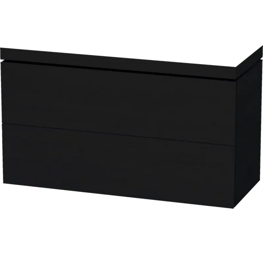 Duravit L-Cube 47" x 27" x 19" Oak Black Two Drawer C-Bonded Floorstanding Vanity Kit (LC6939N1616)