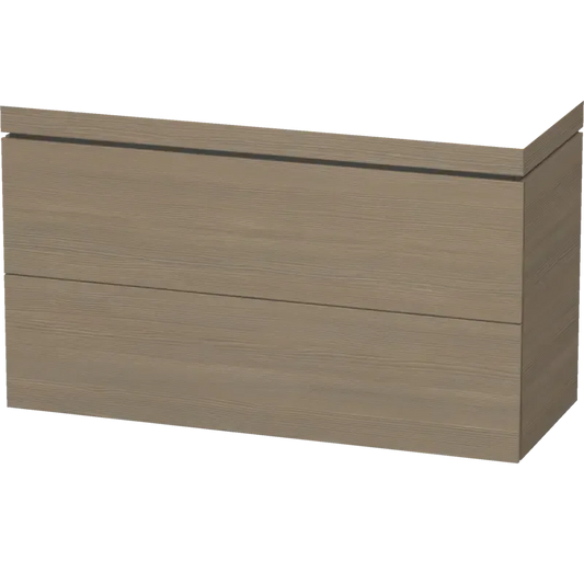 Duravit L-Cube 47" x 27" x 19" Oak Terra Two Drawer C-Bonded Floorstanding Vanity Kit (LC6939N3535)