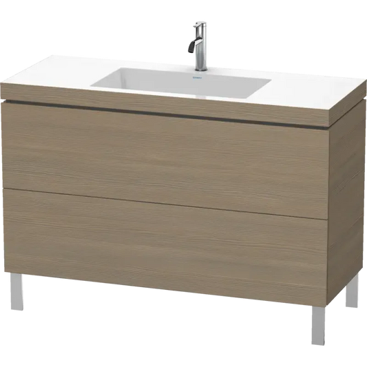 Duravit L-Cube 47" x 27" x 19" Oak Terra Two Drawer C-Bonded Floorstanding Vanity Kit (LC6939O3535)