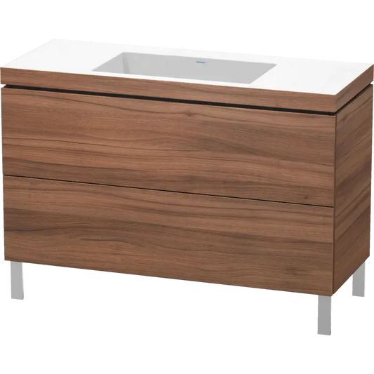 Duravit L-Cube 47" x 27" x 19" Walnut Two Drawer C-Bonded Floorstanding Vanity Kit (LC6939N7979)