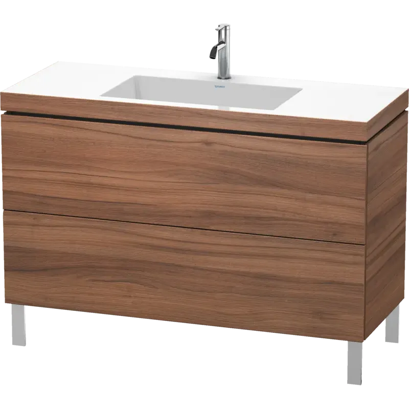 Duravit L-Cube 47" x 27" x 19" Walnut Two Drawer C-Bonded Floorstanding Vanity Kit (LC6939O7979)