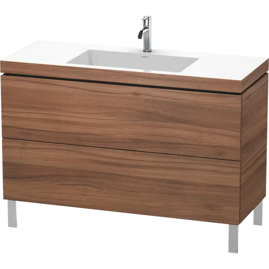 Duravit L-Cube 47" x 27" x 19" Walnut Two Drawer C-Bonded Floorstanding Vanity Kit (LC6939O7979)