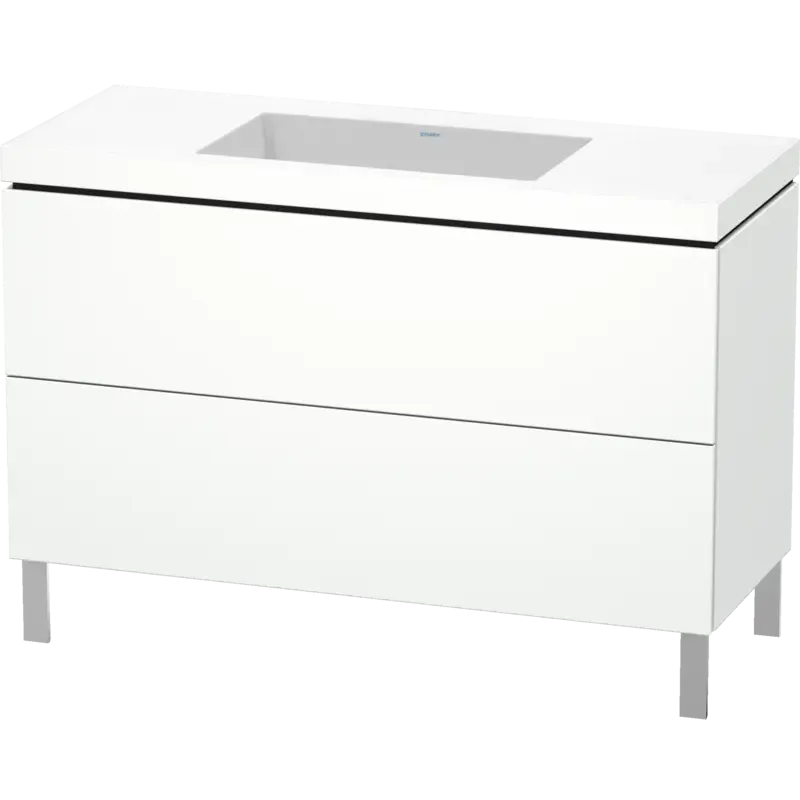 Duravit L-Cube 47" x 27" x 19" White Two Drawer C-Bonded Floorstanding Vanity Kit (LC6939N1818)