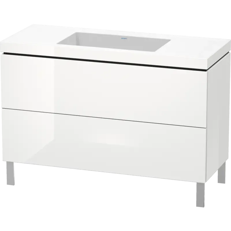 Duravit L-Cube 47" x 27" x 19" White Two Drawer C-Bonded Floorstanding Vanity Kit (LC6939N2222)