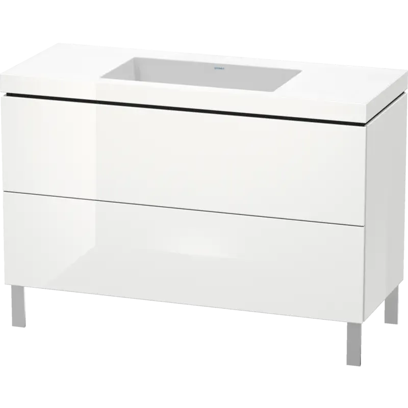 Duravit L-Cube 47" x 27" x 19" White Two Drawer C-Bonded Floorstanding Vanity Kit (LC6939N8585)