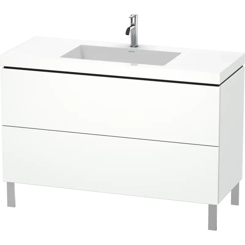 Duravit L-Cube 47" x 27" x 19" White Two Drawer C-Bonded Floorstanding Vanity Kit (LC6939O1818)