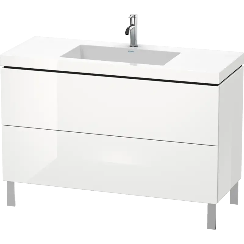 Duravit L-Cube 47" x 27" x 19" White Two Drawer C-Bonded Floorstanding Vanity Kit (LC6939O2222)
