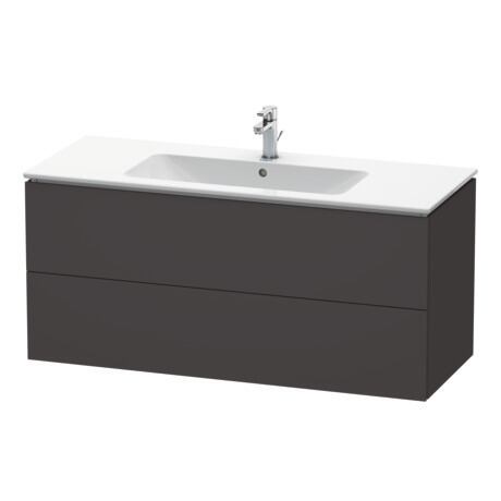 Duravit L-Cube 48" x 22" x 19" Graphite Two Drawer Wall-Mount Vanity Unit (LC624308080)