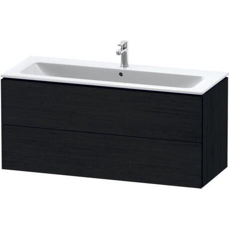 Duravit L-Cube 48" x 22" x 19" Oak Black Two Drawer Wall-Mount Vanity Unit (LC624301616)