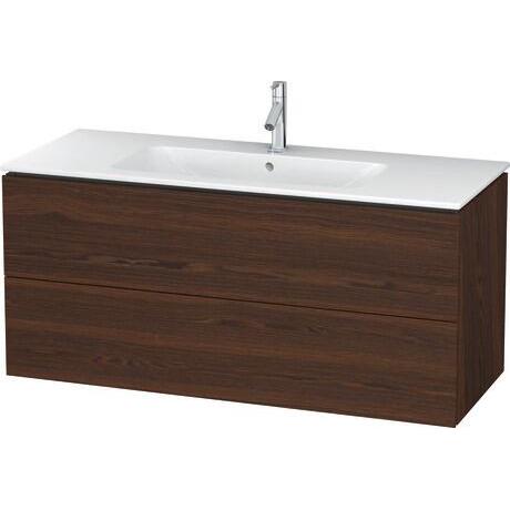 Duravit L-Cube 48" x 22" x 19" Walnut Brushed Two Drawer Wall-Mount Vanity Unit (LC624306969)