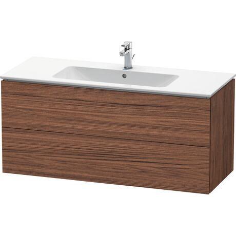 Duravit L-Cube 48" x 22" x 19" Walnut Dark Two Drawer Wall-Mount Vanity Unit (LC624302121)