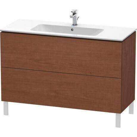 Duravit L-Cube 48" x 28" x 19" American Walnut Two Drawer Floorstanding Vanity Unit (LC662801313)