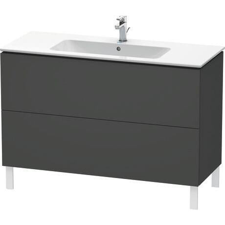 Duravit L-Cube 48" x 28" x 19" Graphite Two Drawer Floorstanding Vanity Unit (LC662804949)