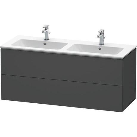 Duravit L-Cube 51" x 22" x 19" Graphite Two Drawer Wall-Mount Vanity Unit (LC625804949)