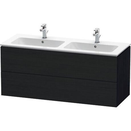 Duravit L-Cube 51" x 22" x 19" Oak Black Two Drawer Wall-Mount Vanity Unit (LC625801616)