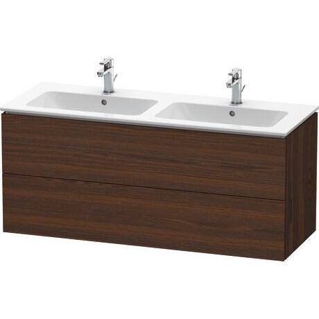 Duravit L-Cube 51" x 22" x 19" Walnut Brushed Two Drawer Wall-Mount Vanity Unit (LC625806969)
