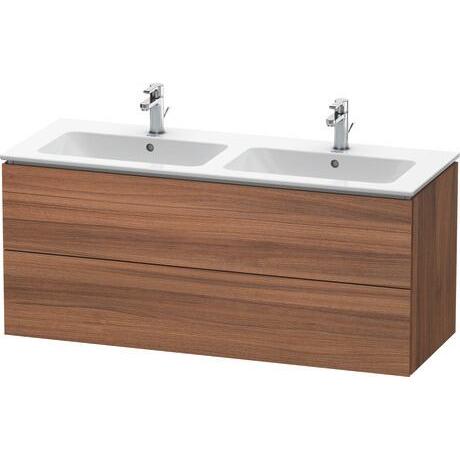 Duravit L-Cube 51" x 22" x 19" Walnut Two Drawer Wall-Mount Vanity Unit (LC625807979)