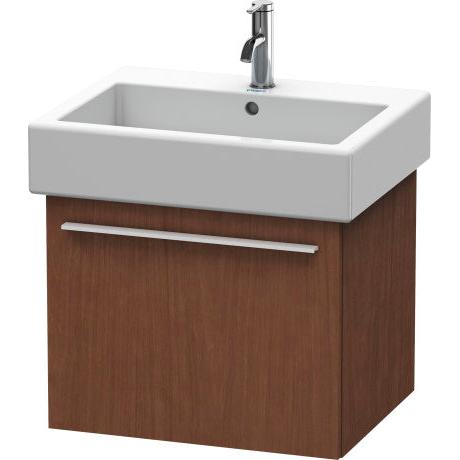 Duravit X-Large 22" x 18" x 17" American Walnut Finish One Drawer Wall-Mounted Vanity Unit (XL604401313)