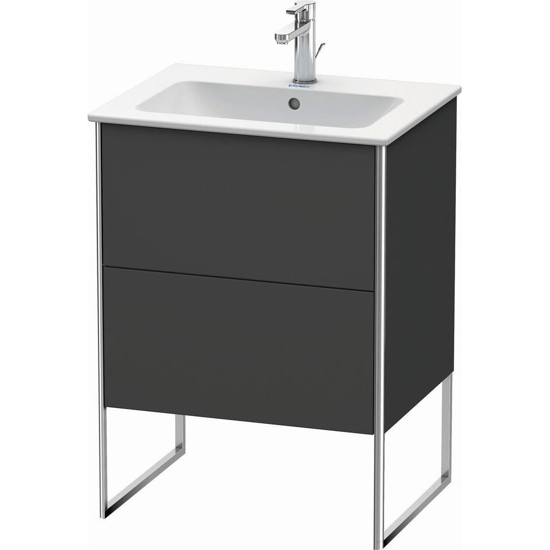 Duravit XSquare 24" Graphite Two Drawer Floorstanding Vanity Unit (XS444504949)